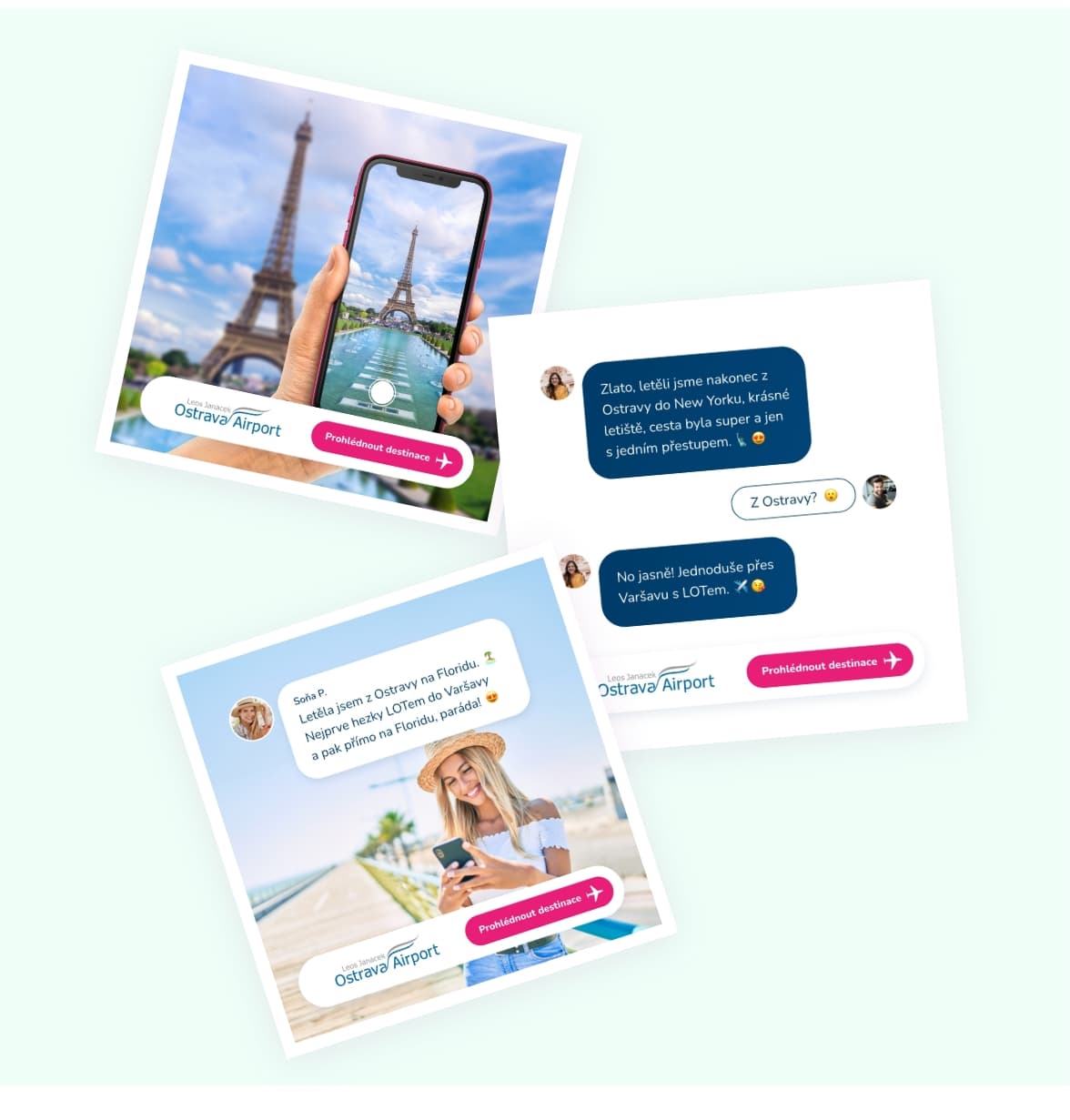 Přehled reklam pro letiště Ostrava