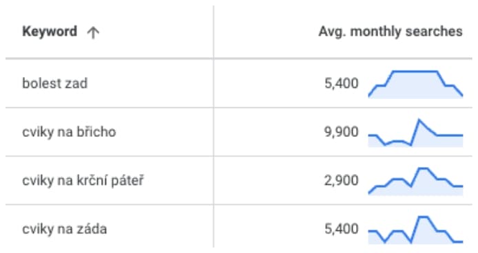 Google Ads rozhraní